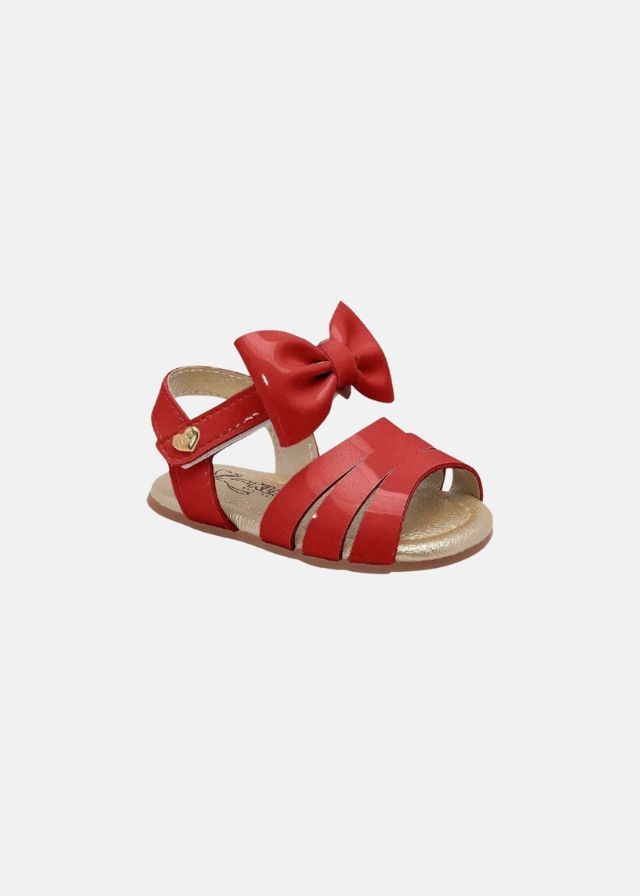 Sandalia con lazo roja para bebé