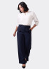 Pantalón palazo azul a la cintura