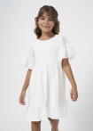 Vestido teen puff print crudo