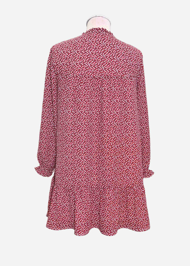 Vestido Aurora mujer de gasa forrado rojo