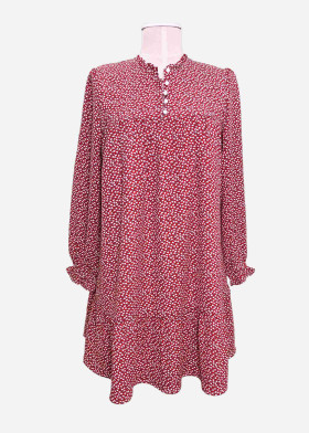 Vestido Aurora mujer de gasa forrado rojo