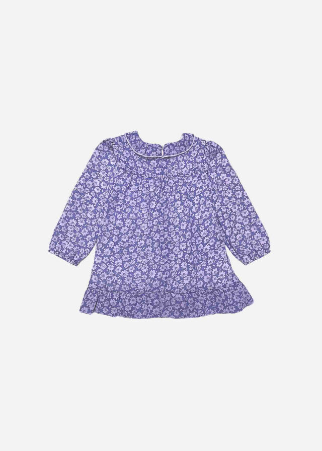 Vestido Aurorita bebé de gasa forrado lavanda