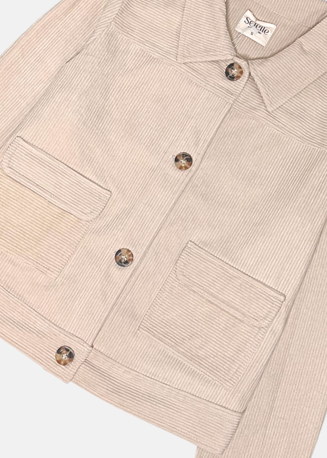 Casaca Mujer Susan en corduroy beige