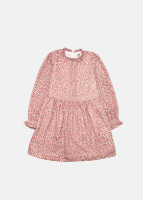 Vestido melón de flores forrado en nansú