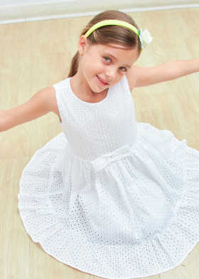 Vestido Broderie manga cero 100% cotton