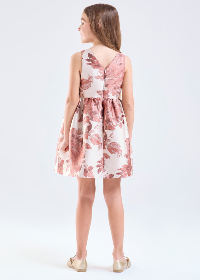 Vestido en brocado de rosas