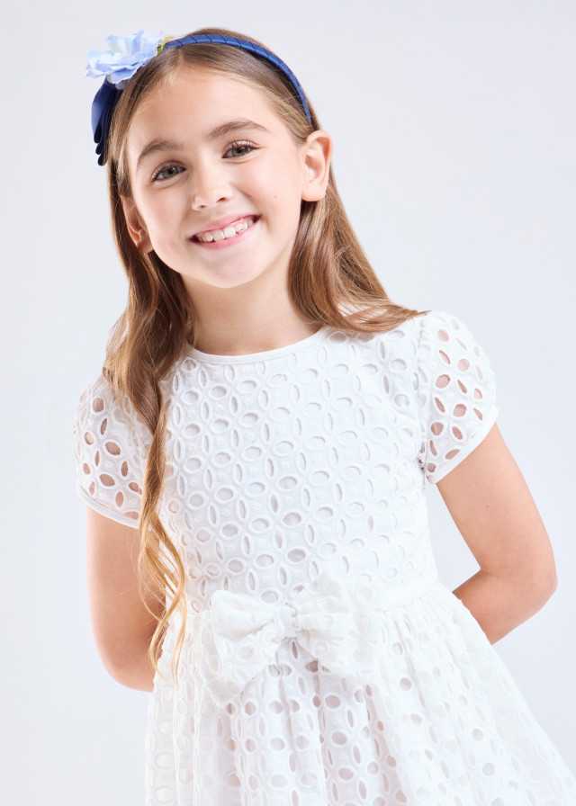 Vestido de broderie en 100% algodón