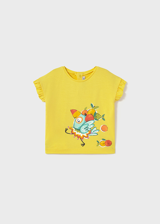 Polo de bebé niña manga corta amarillo | Mayoral
