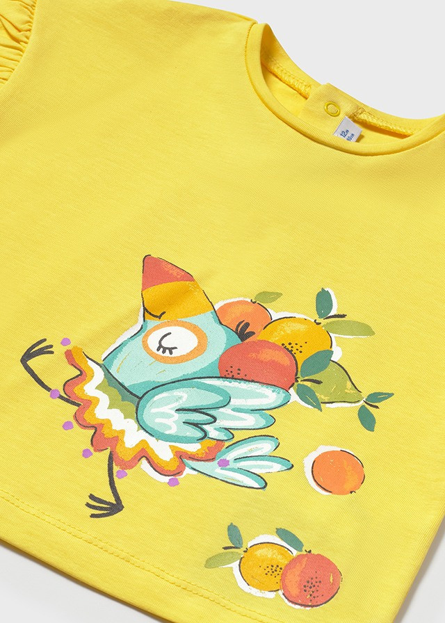 Polo de bebé niña manga corta amarillo | Mayoral