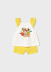 Conjunto de bebé niña short amarillo