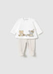 Conjunto de bebé niña polaina estampado