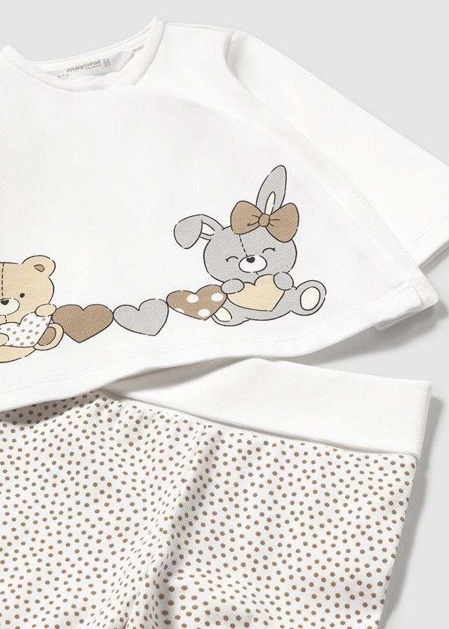 Conjunto de bebé niña polaina estampado | Mayoral