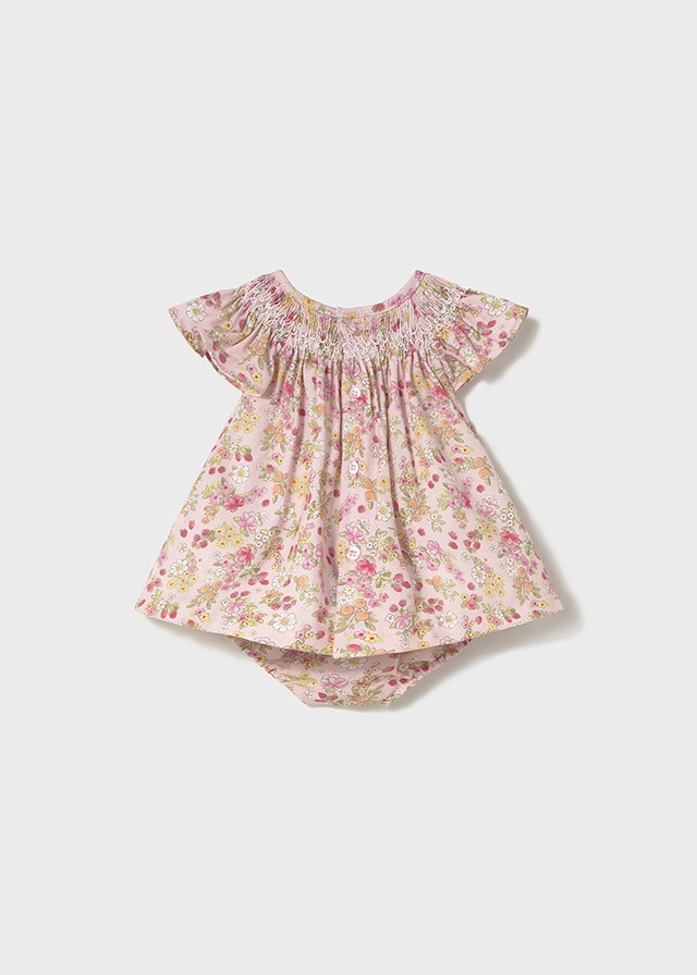 Vestido de bebé niña estampado rosa | Mayoral