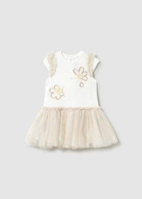 Vestido de bebé niña tutu champagne | Mayoral