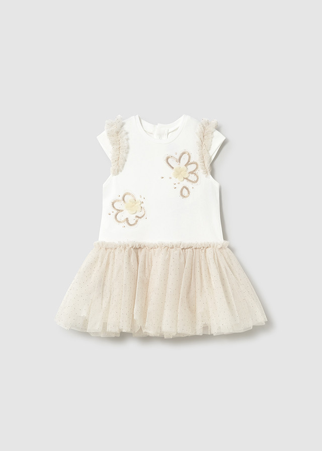 Vestido de bebé niña tutu champagne | Mayoral