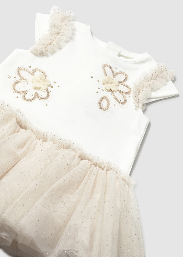 Vestido de bebé niña tutu champagne | Mayoral