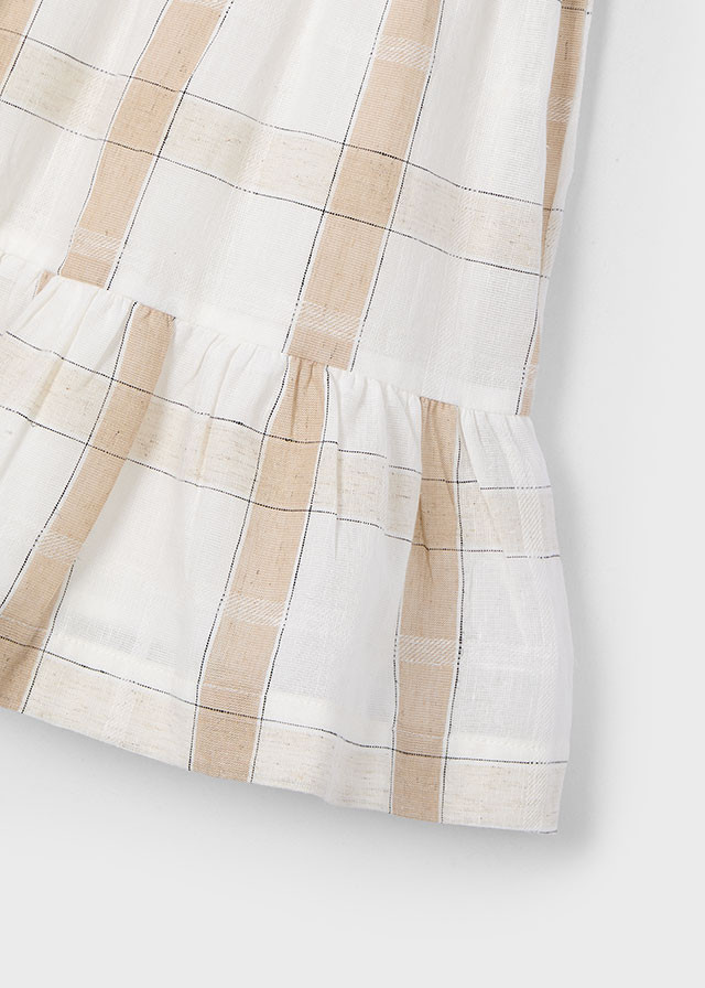 Vestido de niña cuadros de lino | Mayoral