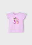 Polo de niña manga corta malva