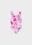 Ropa de baño de niña estampado magenta