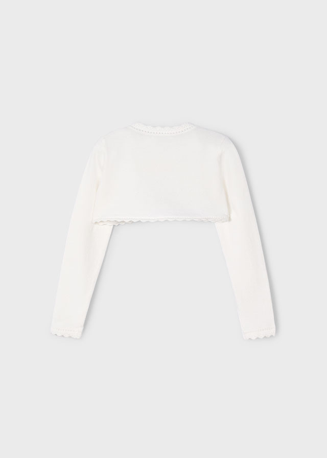 Bolero de niña tejido blanco | Mayoral