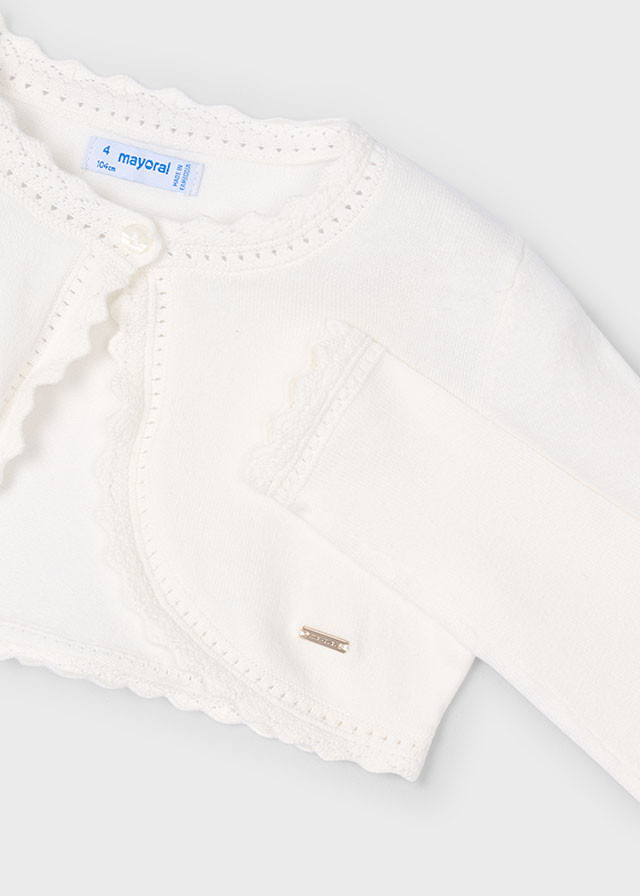 Bolero de niña tejido blanco | Mayoral
