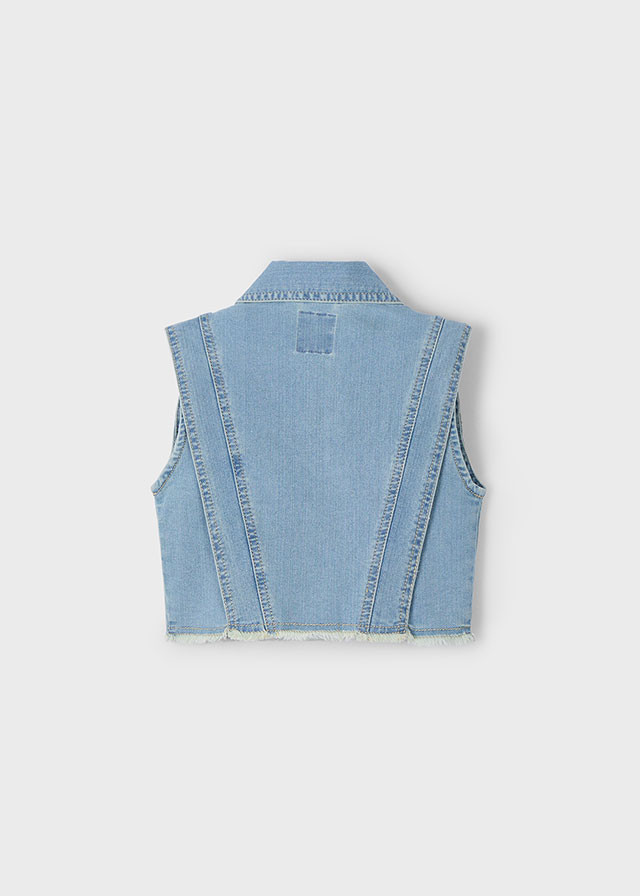 Chaleco de niña denim claro | Mayoral