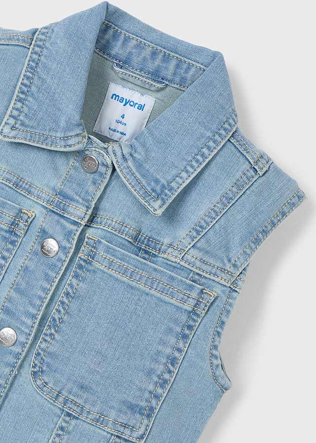 Chaleco de niña denim claro | Mayoral