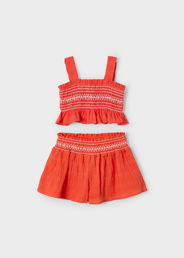Conjunto de niña top-short paprika | Mayoral