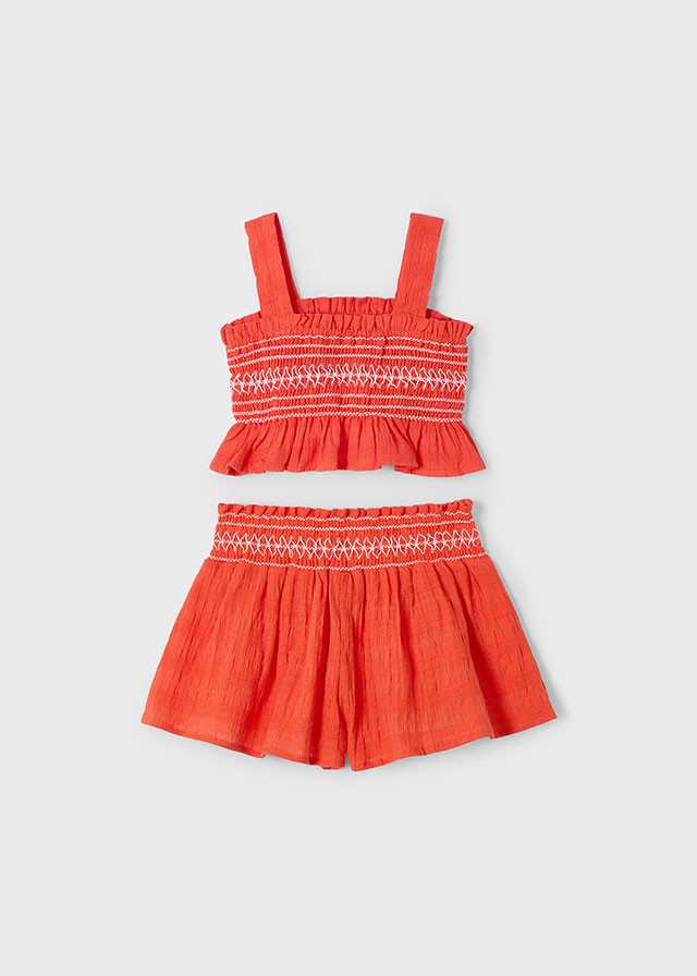 Conjunto de niña top-short paprika | Mayoral
