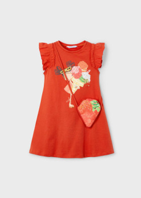 Vestido de niña bolsito paprika | Mayoral