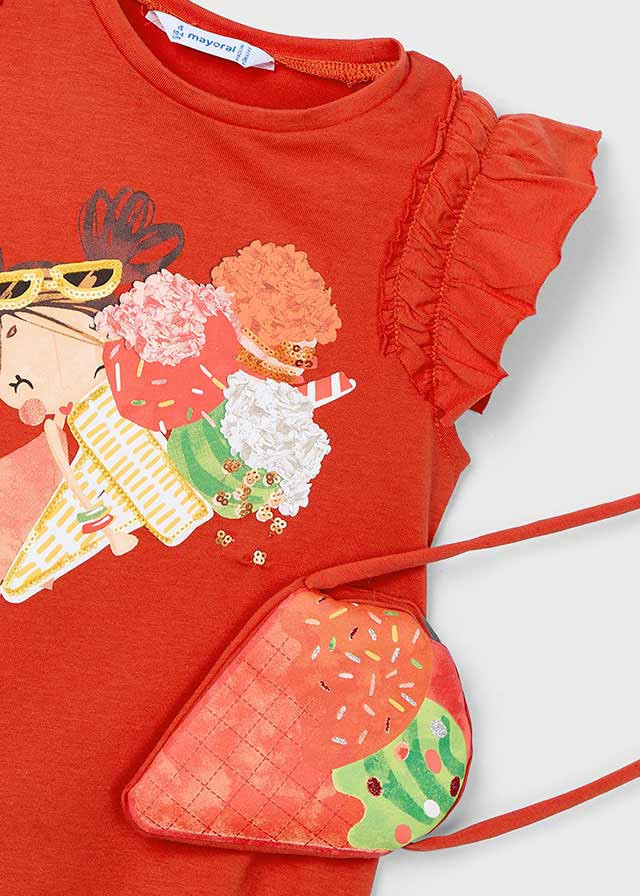 Vestido de niña bolsito paprika | Mayoral
