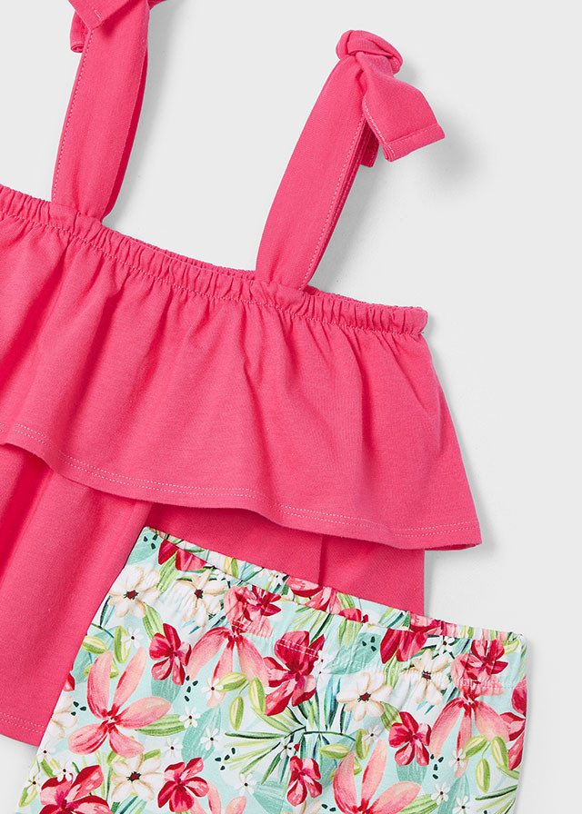 Conjunto de niña blusa-leggings peonia | Mayoral