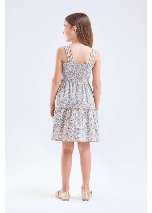 Vestido corpiño elasticado de niña | Sètelle