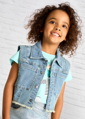 Chaleco de niña denim claro | Mayoral