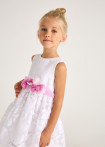 Vestido de niña blanco cinturón de tul