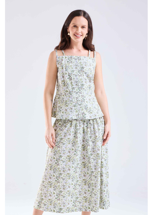 Blusa de mujer de tirantes verde  | Sètelle