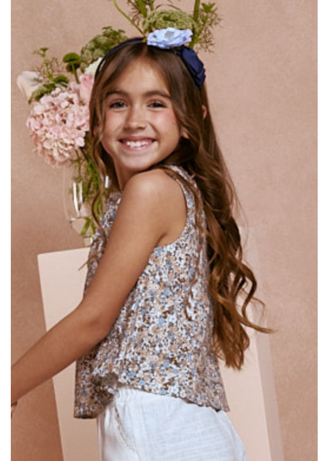 Blusa estampada flores algodón niña  | Sètelle