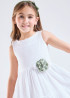 Vestido broderie blanco doble faldón niña | Sètelle