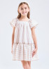 Vestido a rayas beige de niña | Sètelle