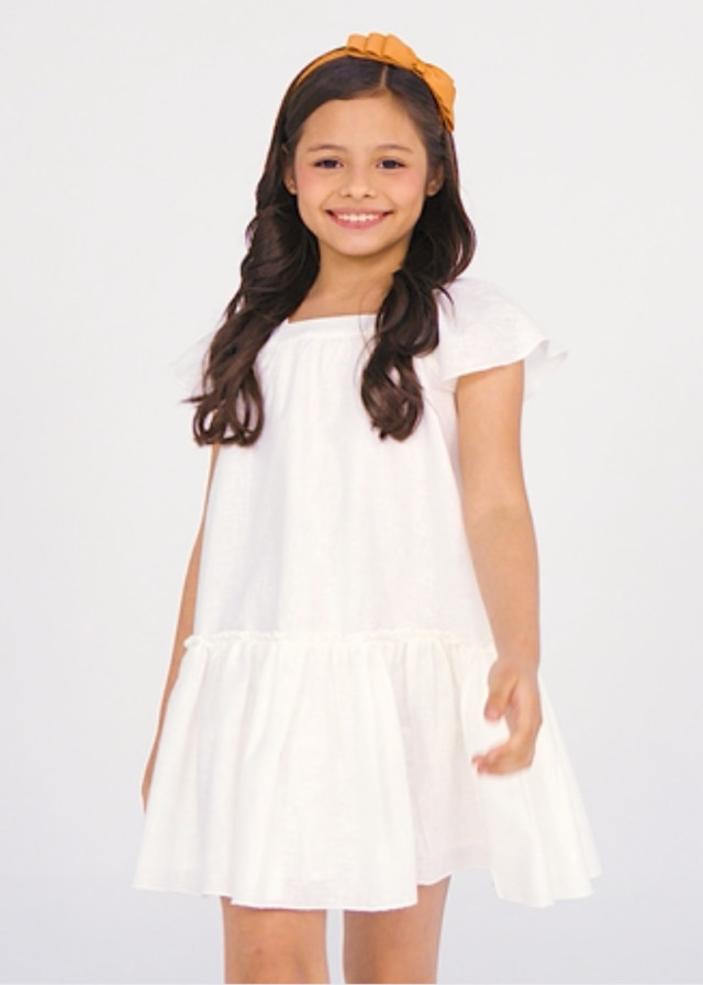 Vestido niña ivory  forrado 100% algodón  | Sètelle