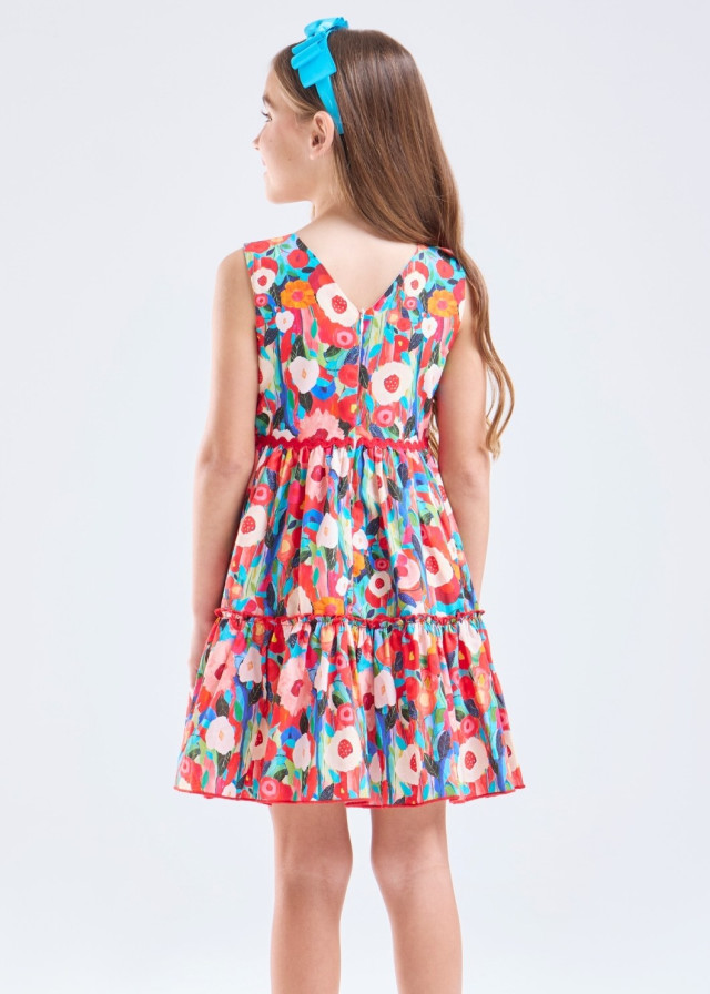 Vestido manga cero 100% algodón niña | Sètelle