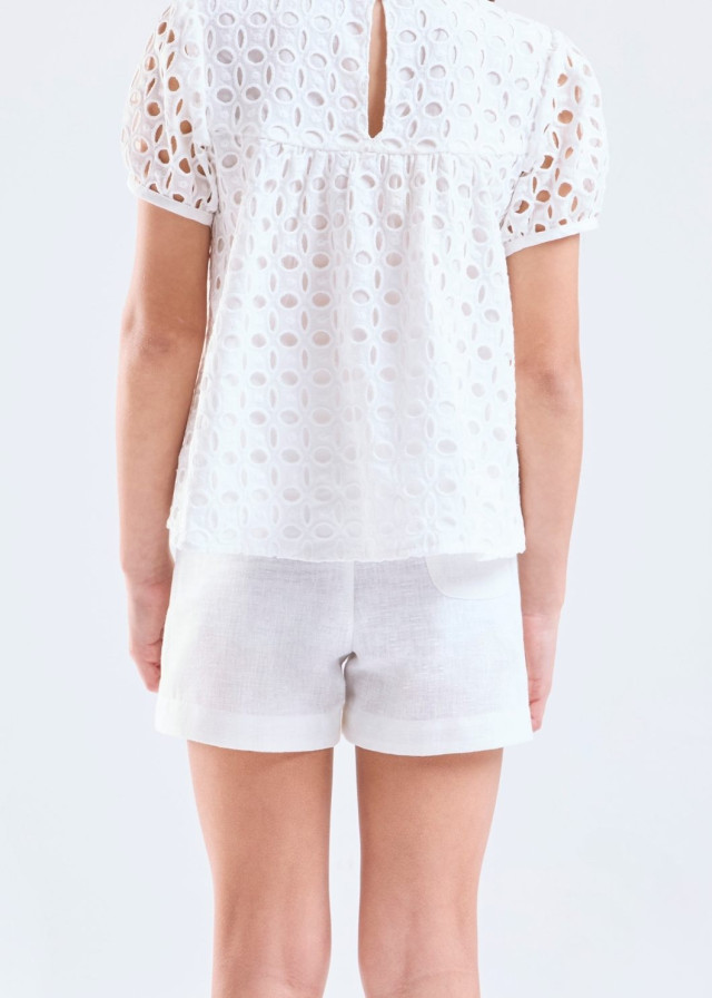Short de ivory con pretina elasticada niña | Sètelle