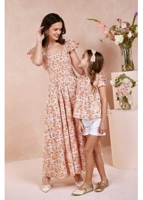 Vestido mujer largo naranja 4 tiempos | Sètelle