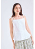 Blusa mujer de tirantes broderie blanco  | Sètelle