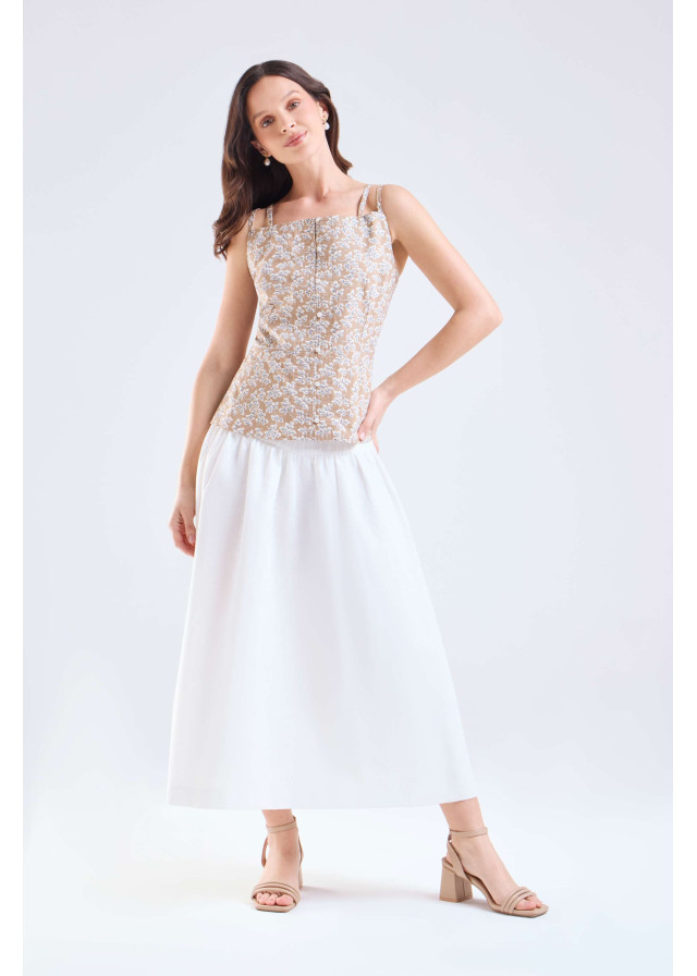 Falda mujer ivory forrada 100% algodón | Sètelle