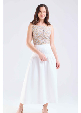 Falda mujer ivory forrada 100% algodón | Sètelle