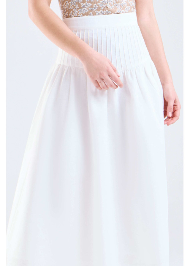Falda mujer ivory forrada 100% algodón | Sètelle