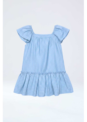 Vestido niña listado celeste