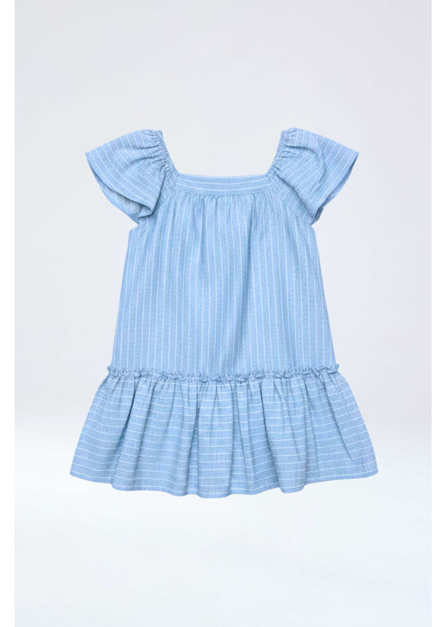 Vestido niña listado celeste