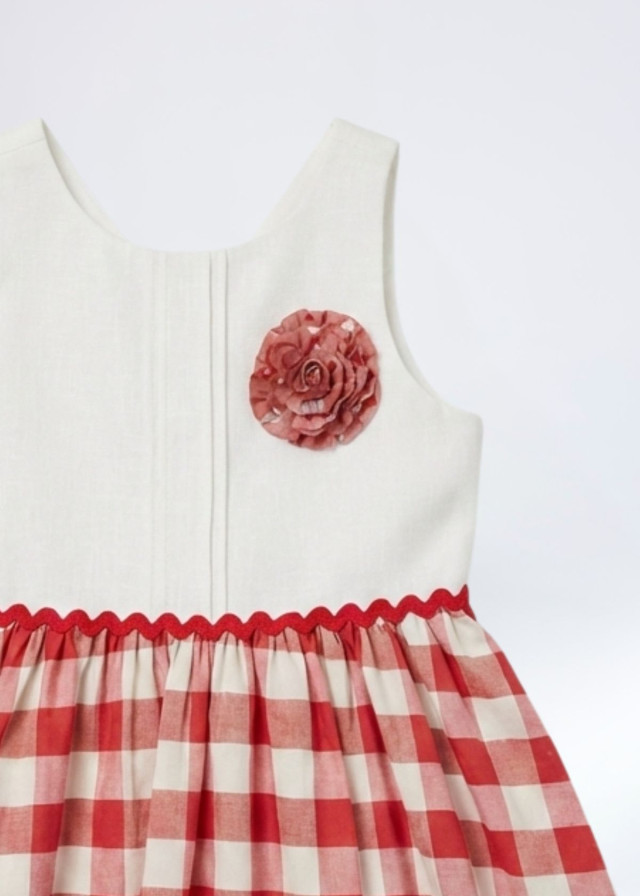 Vestido niña vichy rojo